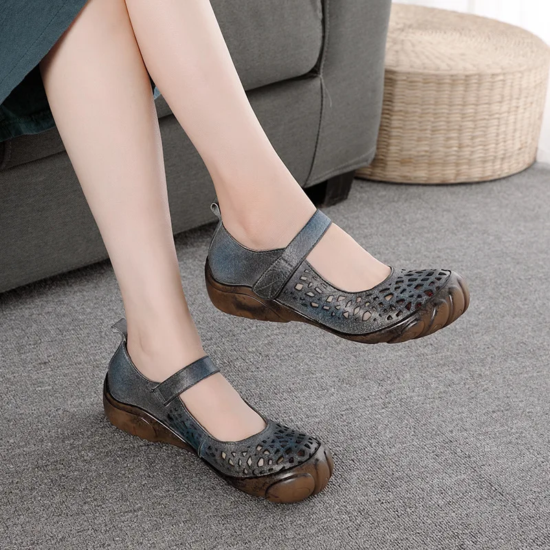 3.5cm New Natural Genuine Leather Women Authentic Summer Hook Designer Hollow Fashion Shallow Comfy Elegance Ethnic Flats Shoes
3.5cm New Natural Genuine Leather Women Authentic Summer Hook Designer Hollow Fashion Shallow Comfy Elegance Ethnic Flats Shoes