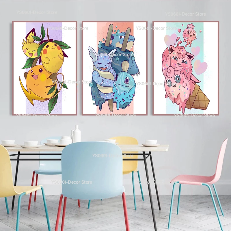 Pokemon Pikachu Blastoise Fruit Ice Cream Poster Cartoon Japanese Anime Canvas Painting Wall Art Living Room Decor Home Decor
Pokemon Pikachu Blastoise Fruit Ice Cream Poster Cartoon Japanese Anime Canvas Painting Wall Art Living Room Decor Home Decor