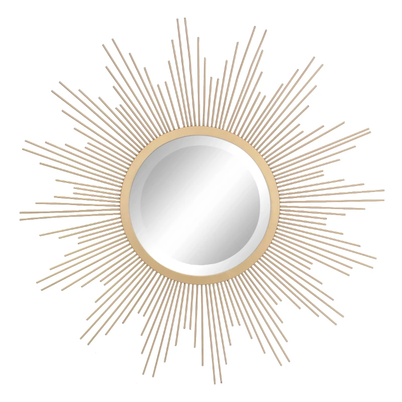 Collection Round Decorative Gold 24" Metal Starburst Hanging Mirror with Attached Mounting Brackets
Collection Round Decorative Gold 24" Metal Starburst Hanging Mirror with Attached Mounting Brackets