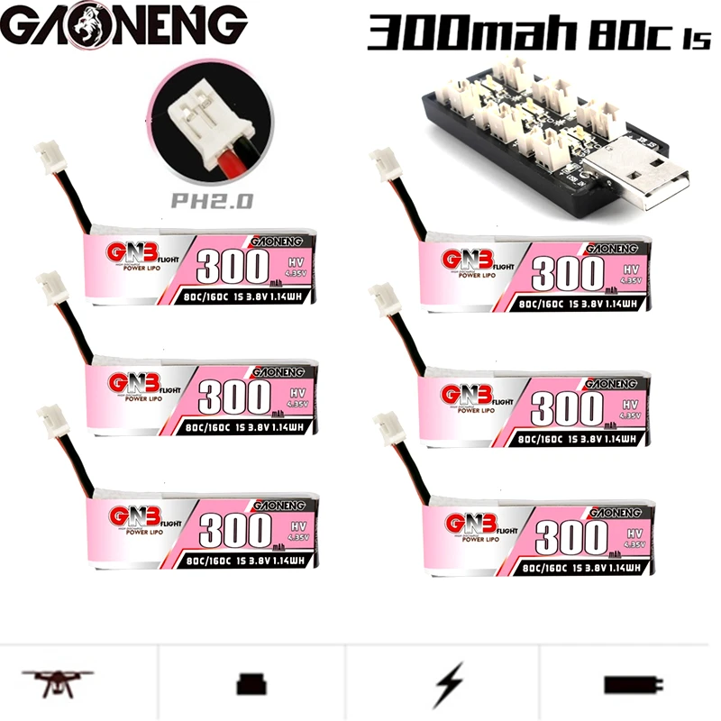 Gaoneng GNB 1S 3,8 в HV 300 мАч 80C/160C PH2.0 соединитель кабельной батареи LiPo и зарядное устройство для мини Quads FPV дрона Emax
Gaoneng GNB 1S 3,8 в HV 300 мАч 80C/160C PH2.0 соединитель кабельной батареи LiPo и зарядное устройство для мини Quads FPV дрона Emax