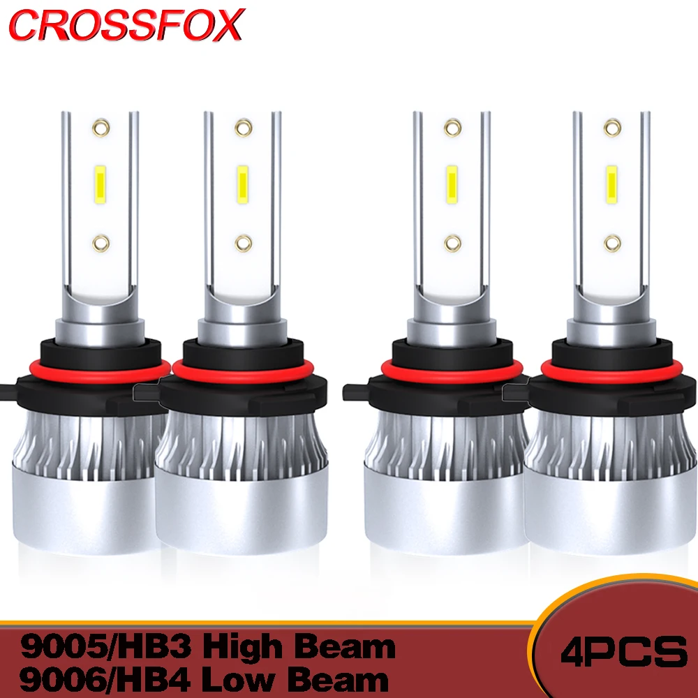 

4PCS Canbus 20000LM 120W LED Headlight 9005 9006 HB3 HB4 Led Headlamps Bulb High Low Beam Turbo CSP Chip Auto Lamp 12V 6000K