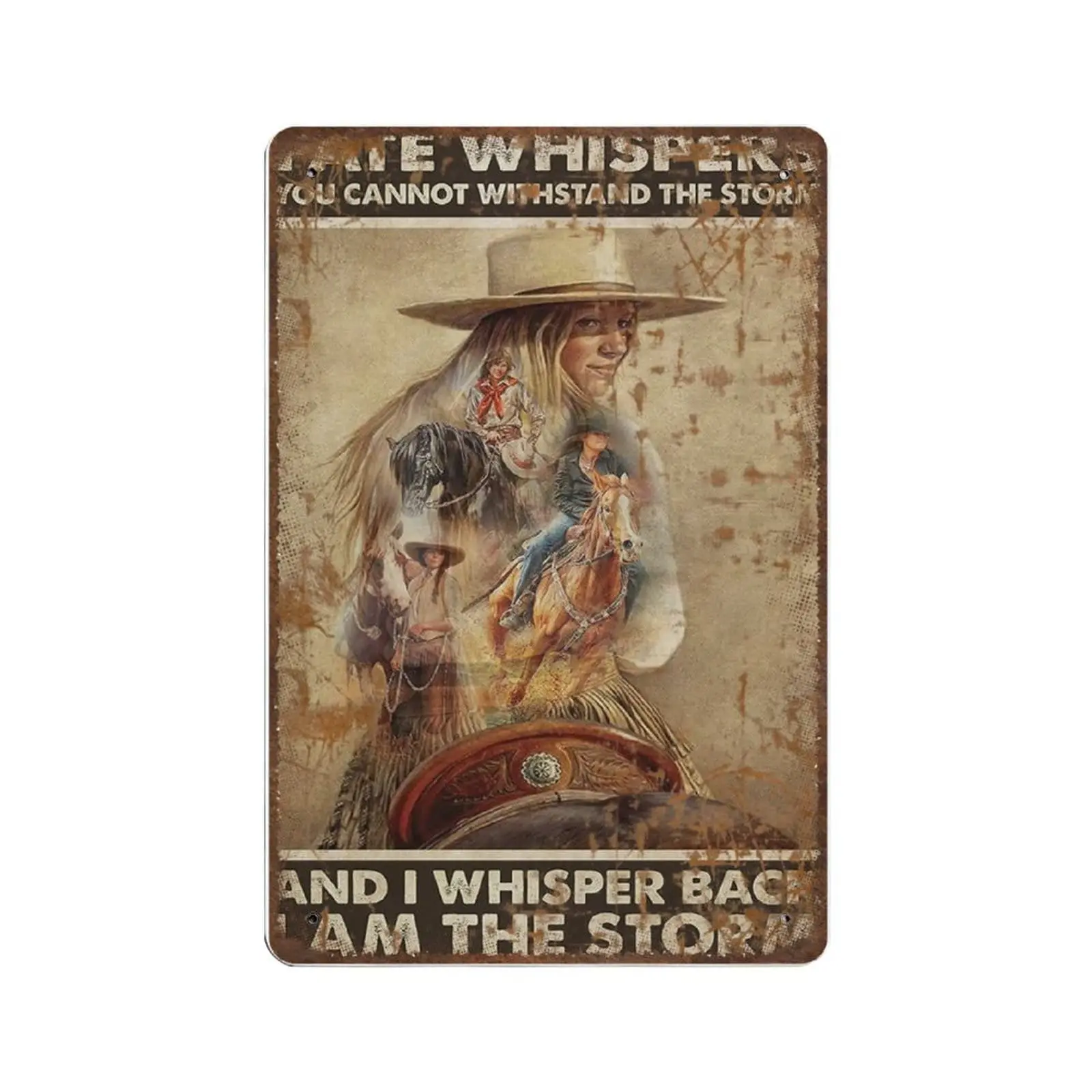 Antique Durable Thick Metal Sign,and I Whisper Back I Am The Storm Horse Riding Tin Sign,Vintage Wall Decor,Novelty Signs for Ho
Antique Durable Thick Metal Sign,and I Whisper Back I Am The Storm Horse Riding Tin Sign,Vintage Wall Decor,Novelty Signs for Ho