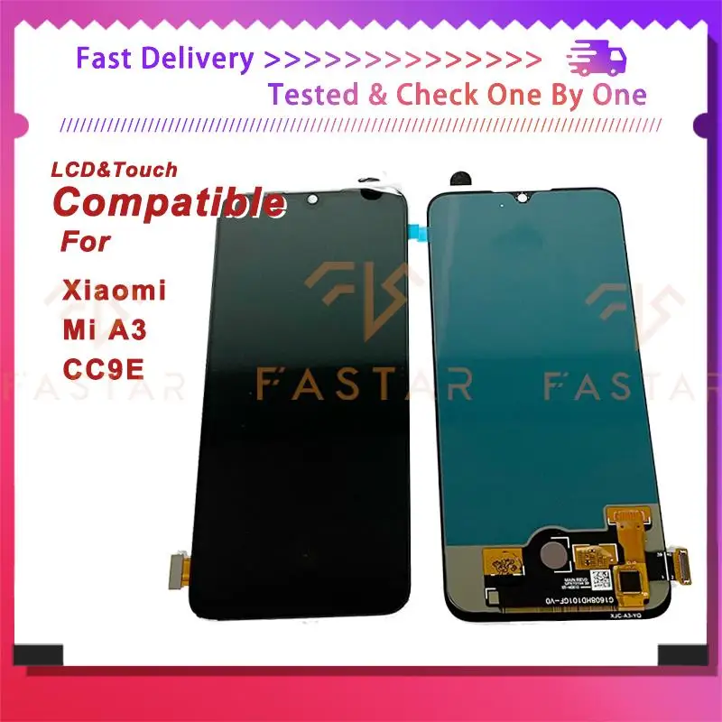 6.09"Oled For Xiaomi Mi A3 Mi CC9E LCD Display Touch Digitizer Assembly Replacement Phone Screen Xiaomi MiA3 MiCC9E lcd
6.09"Oled For Xiaomi Mi A3 Mi CC9E LCD Display Touch Digitizer Assembly Replacement Phone Screen Xiaomi MiA3 MiCC9E lcd