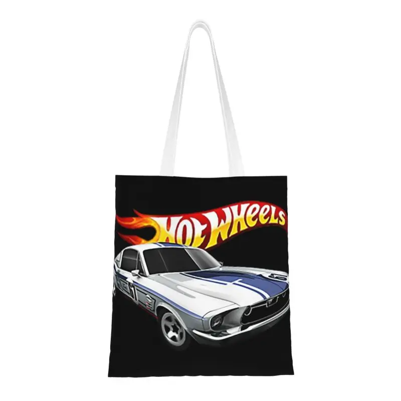 

Многоразовая сумка для покупок Hot Wheels, Женская Холщовая Сумка-тоут через плечо, моющиеся спортивные сумки для покупок в машине