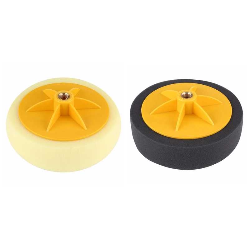 2 Pcs 6 Inch/15Cm Car Polishing Waxing Pad Sponge M14 Wheel Polishing Waxing Pad Kit Tool, Yellow & Black 
2 Pcs 6 Inch/15Cm Car Polishing Waxing Pad Sponge M14 Wheel Polishing Waxing Pad Kit Tool, Yellow & Black