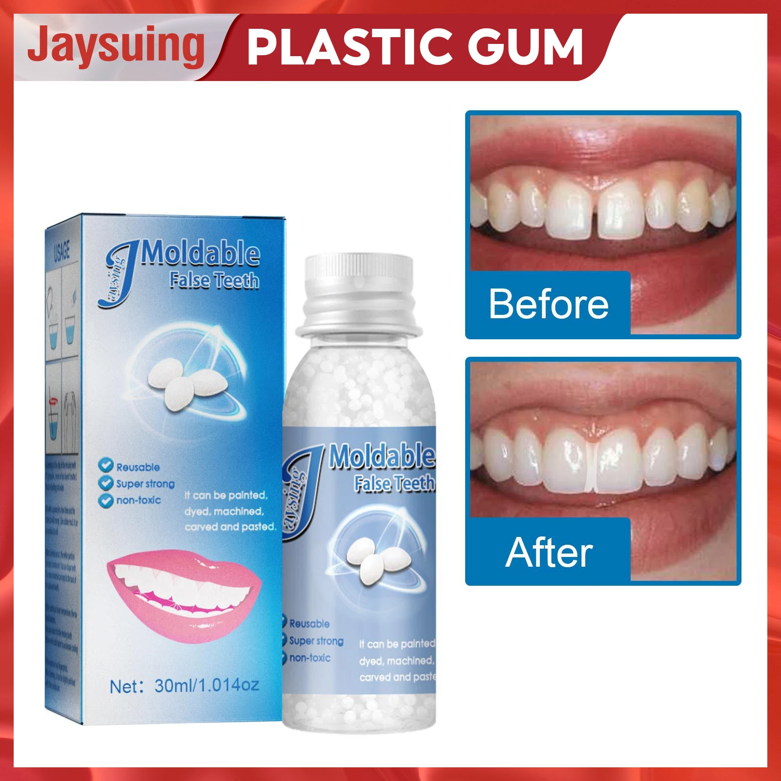 Jaysuing Temporary Tooth Repair Missing Broken Teeth Filler Solid Glue Adhesive Teeth and Gaps Glue Dentures Props Free Shipping
Jaysuing Temporary Tooth Repair Missing Broken Teeth Filler Solid Glue Adhesive Teeth and Gaps Glue Dentures Props Free Shipping