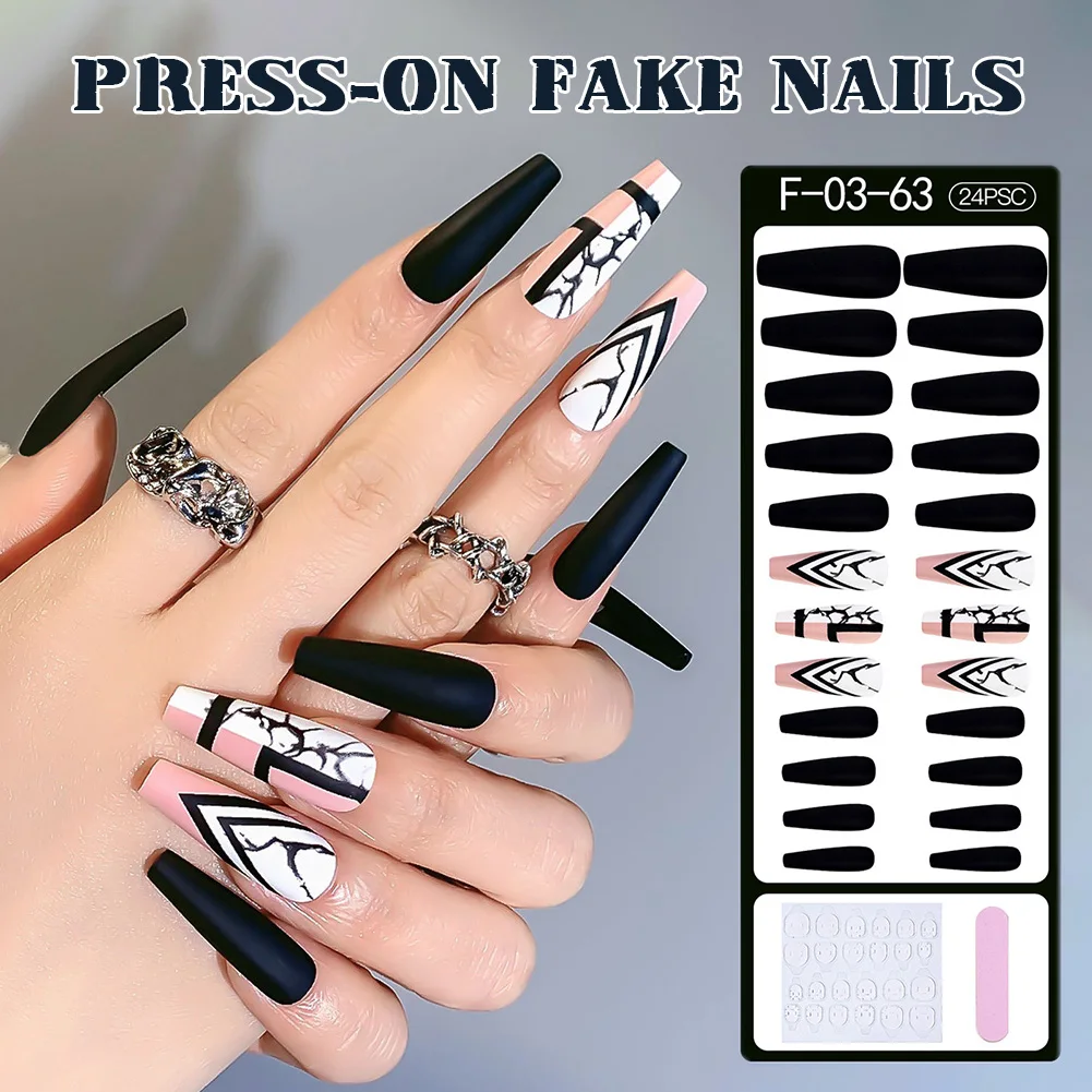 24Pcs/Box Nail Art Fake Nail Tips Long Coffin Ballerina Press On False Nails Full Cover Artificial Nails DIY Manicure Kit
24Pcs/Box Nail Art Fake Nail Tips Long Coffin Ballerina Press On False Nails Full Cover Artificial Nails DIY Manicure Kit
