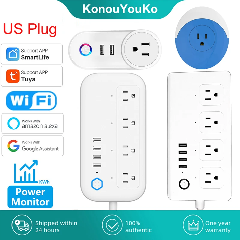Tuya Wifi Zigbee Smart Plug US Outlet Power Strip Monitor Timer Function Wireless Remote Control Works with Alexa Google Home
Tuya Wifi Zigbee Smart Plug US Outlet Power Strip Monitor Timer Function Wireless Remote Control Works with Alexa Google Home