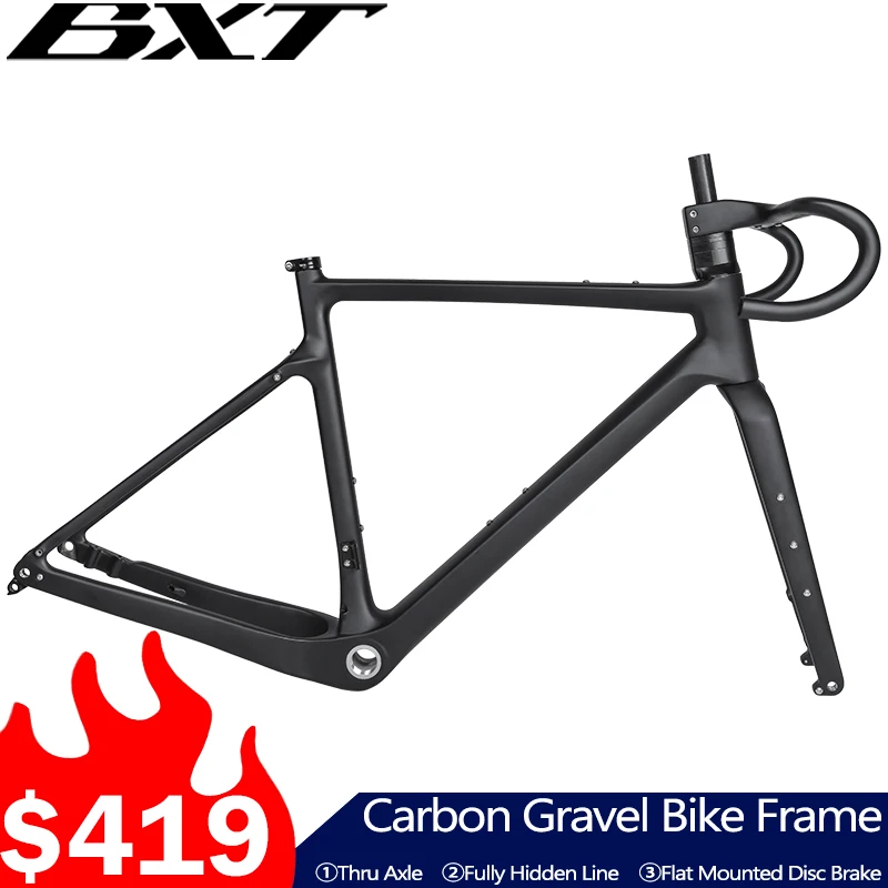 Full Carbon Gravel Bike Frame Set Disc Brake Thru Axle Carbon Fiber Gravel Bicycle Frame Fully Hidden Multifunction Gravel Frame
Full Carbon Gravel Bike Frame Set Disc Brake Thru Axle Carbon Fiber Gravel Bicycle Frame Fully Hidden Multifunction Gravel Frame
