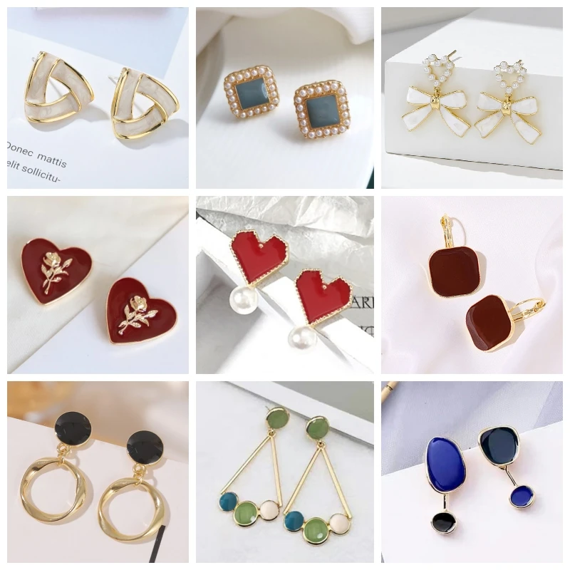 Korean New Enamel Flower Dangle Earrings for Women Sweet Heart Geometric Triangle Hang Earrings Fashion Jewelry pendientes mujer
Korean New Enamel Flower Dangle Earrings for Women Sweet Heart Geometric Triangle Hang Earrings Fashion Jewelry pendientes mujer