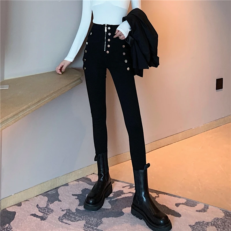 Sexy High Waist Black Elastic Slim Jeans Women Vintage Thin Hip Double Breasted Casual Pencil Pants 2023 Spring Fall Denim Pants
Sexy High Waist Black Elastic Slim Jeans Women Vintage Thin Hip Double Breasted Casual Pencil Pants 2023 Spring Fall Denim Pants