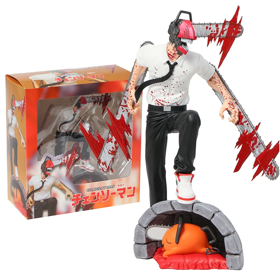 

Anime Figural Chainsaw Man Denji & Pochita PVC Statue Figure Collectible Model Toy For Kids Gift