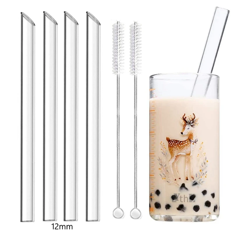 4 Pcs Straight Glass Straws Reusable Clear Straws 12mm Wide Smoothie Straws for Boba Bubble Tea Milkshakes Drinking Straw
4 Pcs Straight Glass Straws Reusable Clear Straws 12mm Wide Smoothie Straws for Boba Bubble Tea Milkshakes Drinking Straw