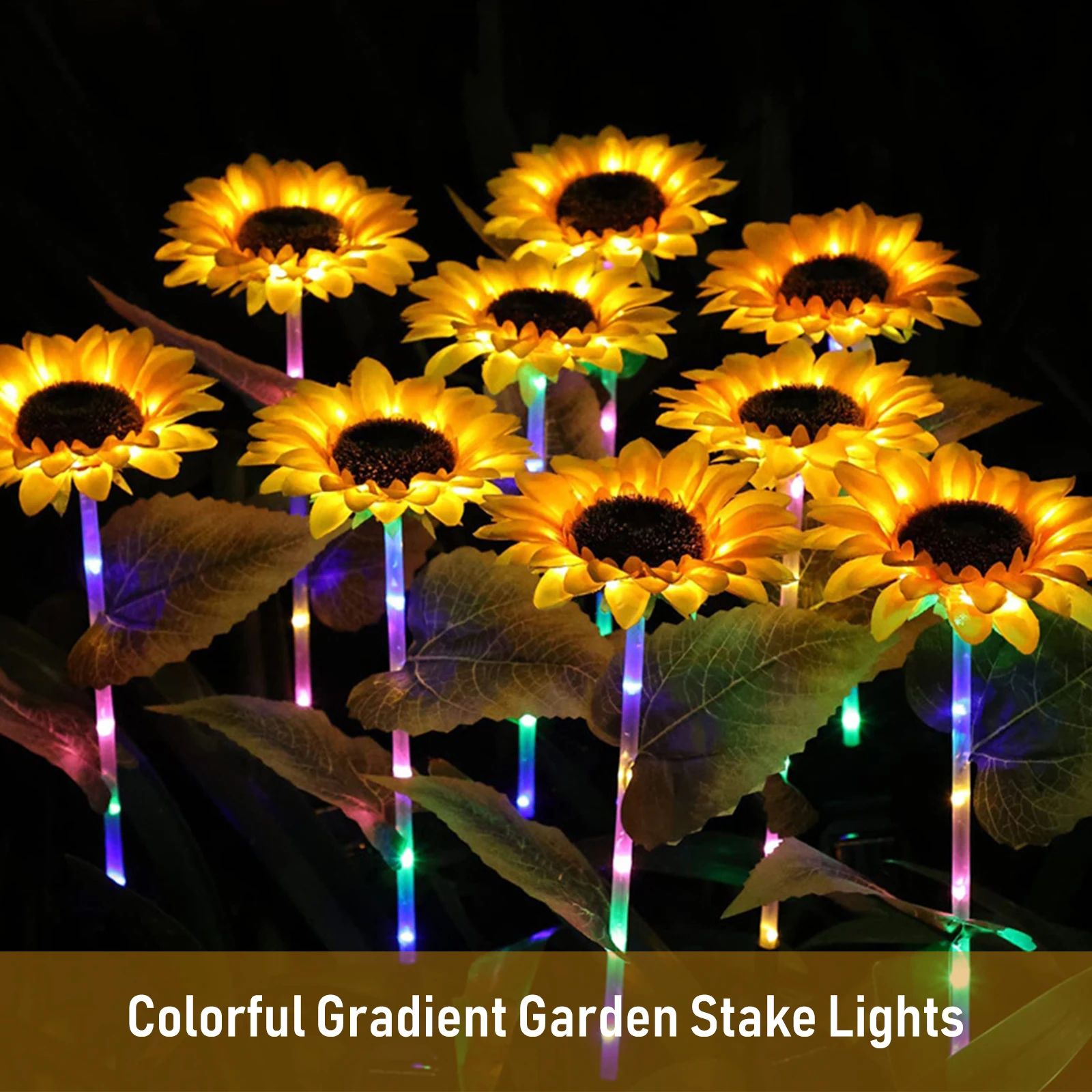 2Pack Sunflower LED Solar Lights Gradient Garden Stake Lights Warm White Decorative Lamp Waterproof Auto On/Off Landscape Lamp
2Pack Sunflower LED Solar Lights Gradient Garden Stake Lights Warm White Decorative Lamp Waterproof Auto On/Off Landscape Lamp