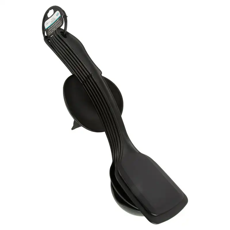 Luxury Nylon Kitchen Utensil Set with Easy-to-Use Connector Ring, Premium Black Plastic Utensils Holder Storage Organizer.
Luxury Nylon Kitchen Utensil Set with Easy-to-Use Connector Ring, Premium Black Plastic Utensils Holder Storage Organizer.