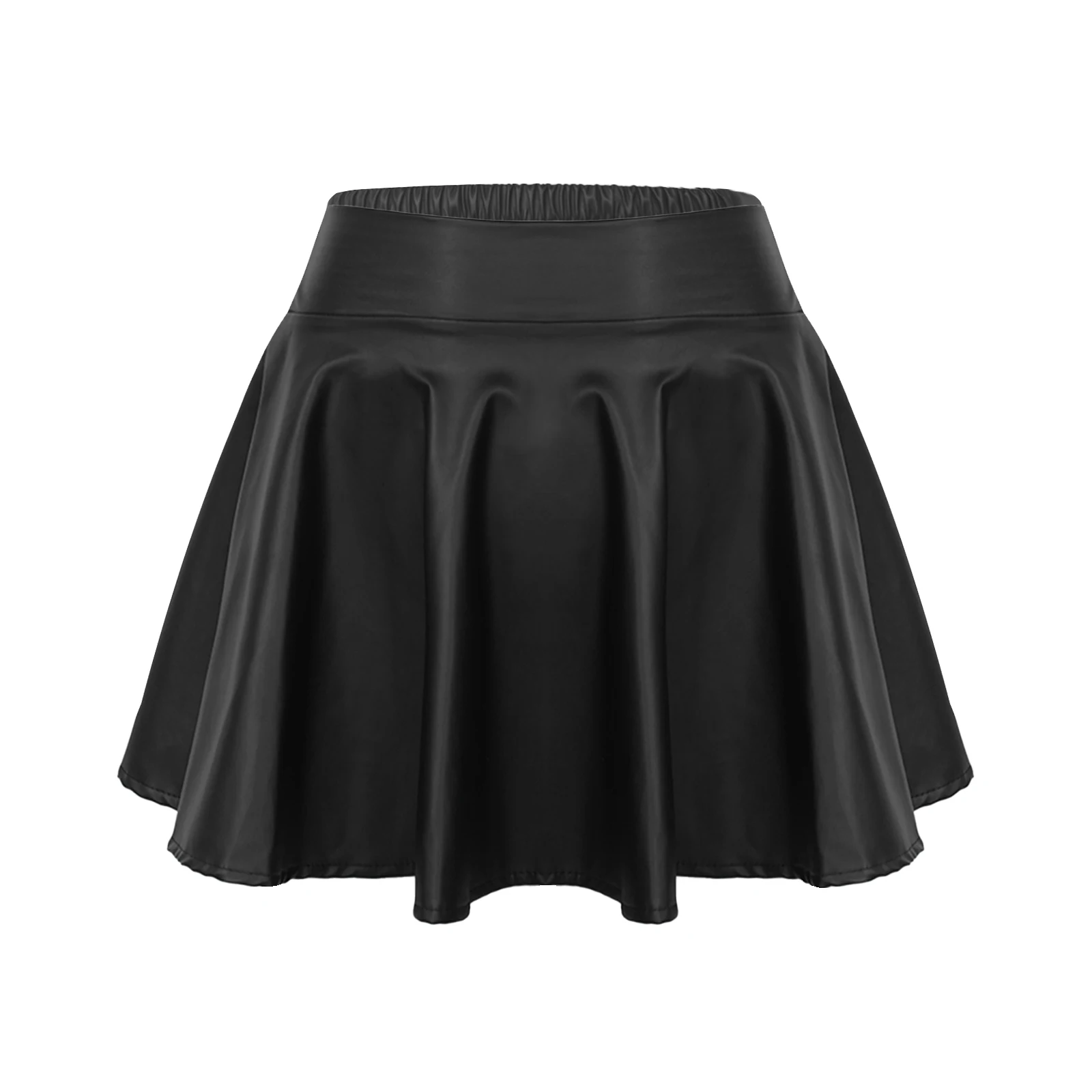 Women Gothic Punk Clothes Mini Skirts For Nightclub Rave Party Glossy Faux Leather High Waist Flared Skirt Fashion Ruffled Skirt
Women Gothic Punk Clothes Mini Skirts For Nightclub Rave Party Glossy Faux Leather High Waist Flared Skirt Fashion Ruffled Skirt