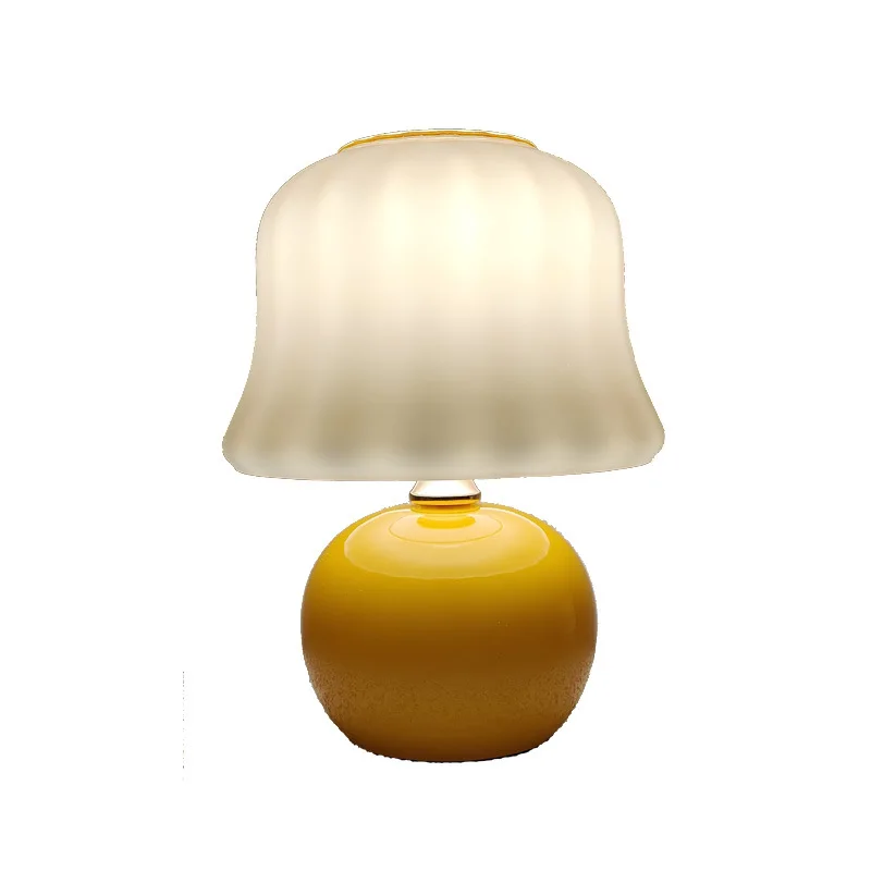 Europe Cream Yellow Mushroom Glass Table Lamps Foyer Study Bed Room LED Lighting Modern Warm Lights E27 Bulbs Lustre Home Decor
Europe Cream Yellow Mushroom Glass Table Lamps Foyer Study Bed Room LED Lighting Modern Warm Lights E27 Bulbs Lustre Home Decor