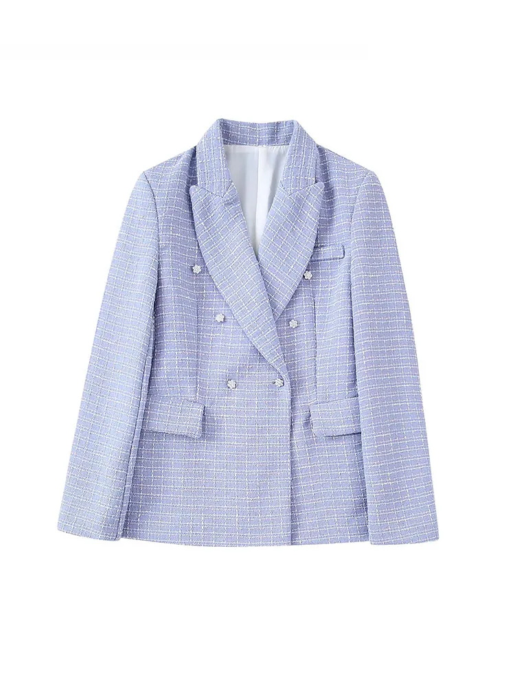 PB&ZA Women 2022 Autumn New Fashion Double Breasted Tweed Blazer Coat Vintage Long Sleeve Pockets Female Outerwear Chic
PB&ZA Women 2022 Autumn New Fashion Double Breasted Tweed Blazer Coat Vintage Long Sleeve Pockets Female Outerwear Chic