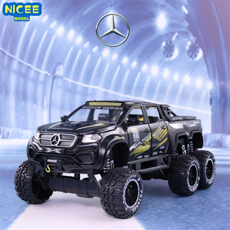 1:28 Mercedes-Benz X-Class EXY 6X6 Pickup off-road car Diecast Metal Alloy Model car Sound Light Collection Kids Toy Gifts A90
1:28 Mercedes-Benz X-Class EXY 6X6 Pickup off-road car Diecast Metal Alloy Model car Sound Light Collection Kids Toy Gifts A90