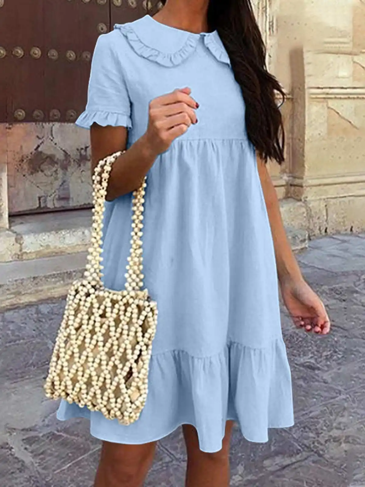 Celmia Casual Loose Vestido Short Sleeve Sweet A-line Sundress 2022 Fashion Peter Pan Collar Women Mini Dress Holiday Doll Dress
Celmia Casual Loose Vestido Short Sleeve Sweet A-line Sundress 2022 Fashion Peter Pan Collar Women Mini Dress Holiday Doll Dress