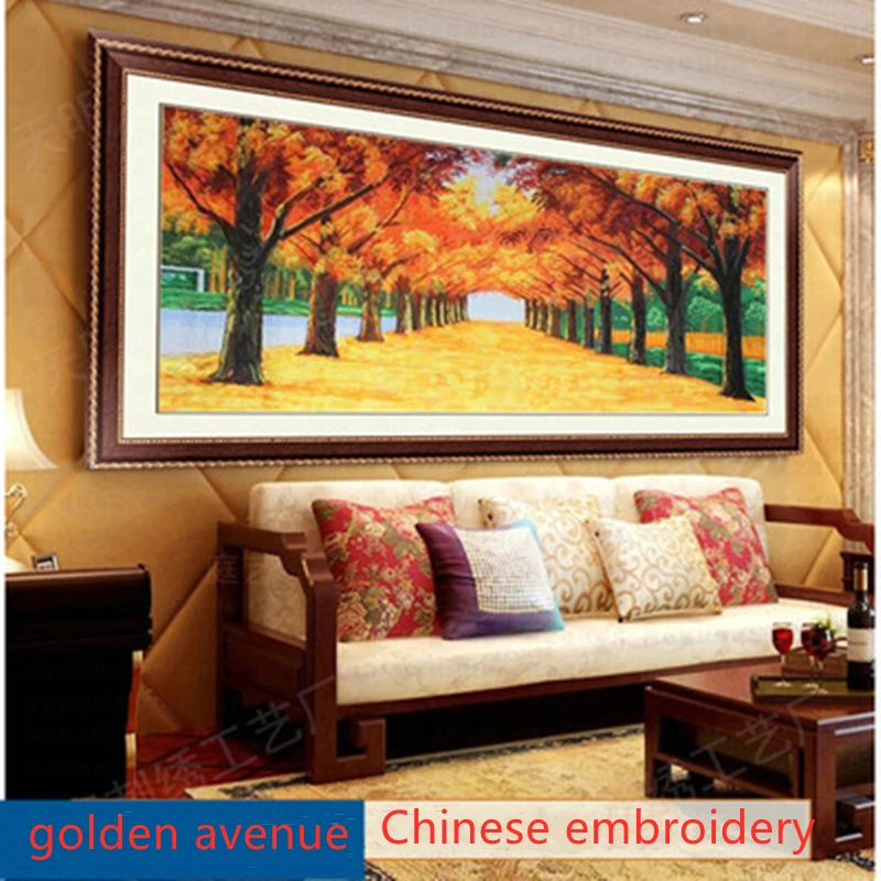 Suzhou embroidery oil painting Golden Avenue mural living room office hotel interior decoration painting hand-embroidered gift p
Suzhou embroidery oil painting Golden Avenue mural living room office hotel interior decoration painting hand-embroidered gift p