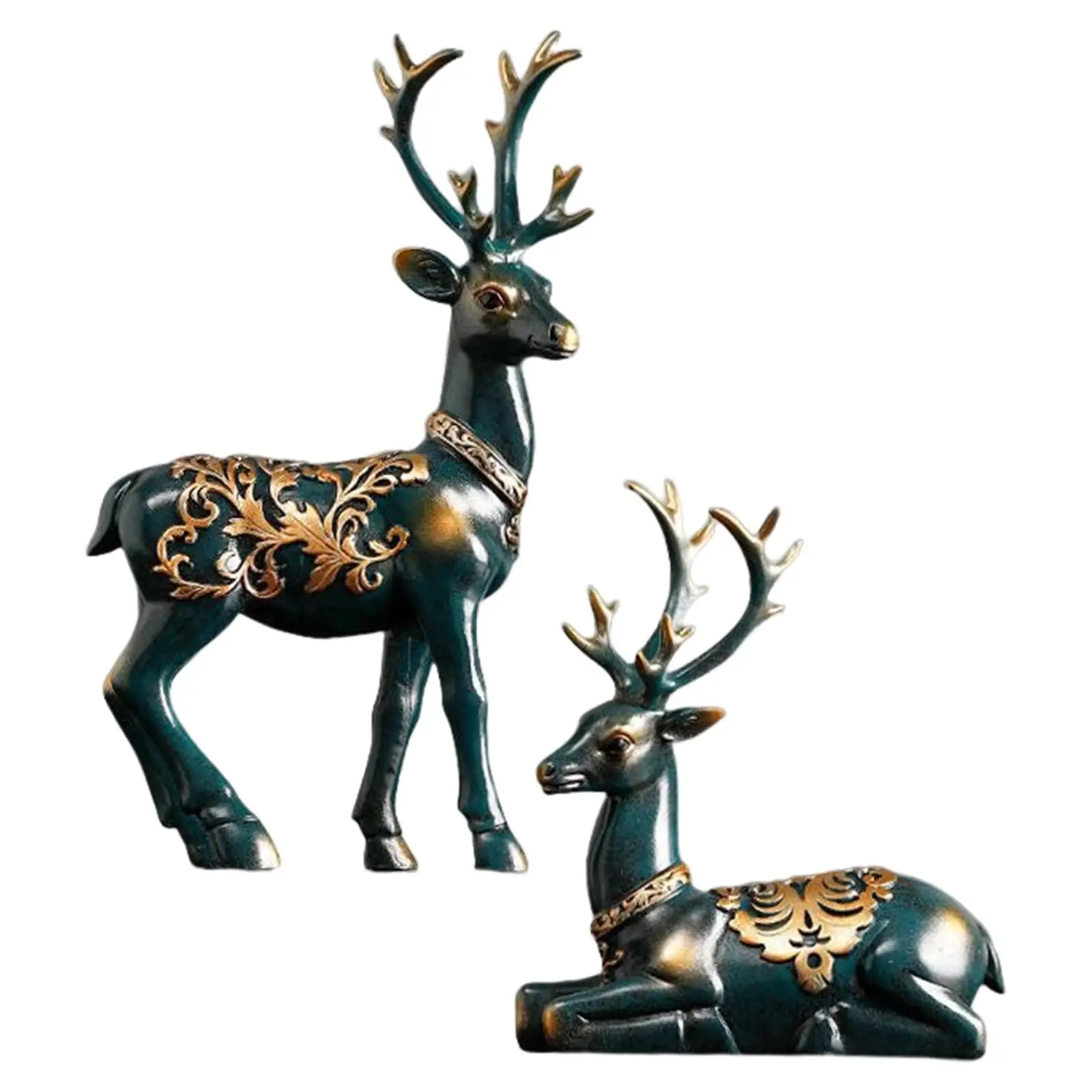 

Nordic Style Deer Statue Decoration Art Forest Reindeer Figurines Gifts Ornament Crafts for Living Room Bathroom Car Office Cafe