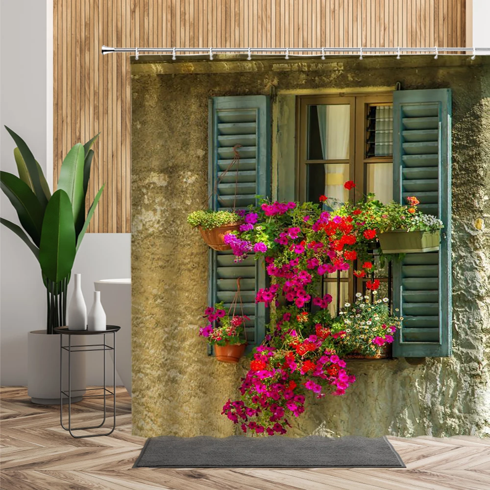 Retro Window Plant Flowers Shower Curtain Vintage Wooden Door Background Bathroom Accessories Waterproof Bath Curtains With Hook
Retro Window Plant Flowers Shower Curtain Vintage Wooden Door Background Bathroom Accessories Waterproof Bath Curtains With Hook