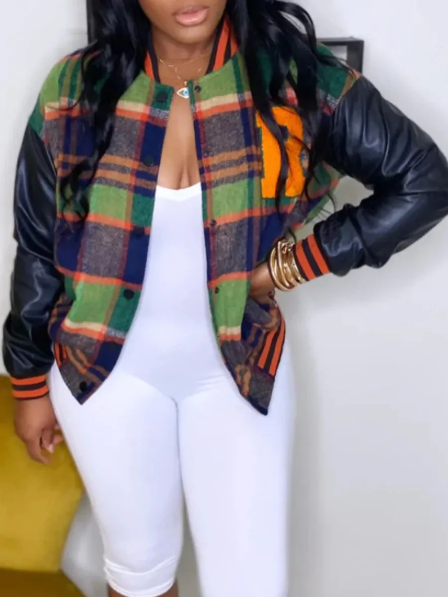 LW Women's Jacket Spring and Autumn Hip-Hop Streetwear 2022 Fashion COTTON Plus Size Faux Leather Plaid Patchwork Print Jacket
LW Women's Jacket Spring and Autumn Hip-Hop Streetwear 2022 Fashion COTTON Plus Size Faux Leather Plaid Patchwork Print Jacket