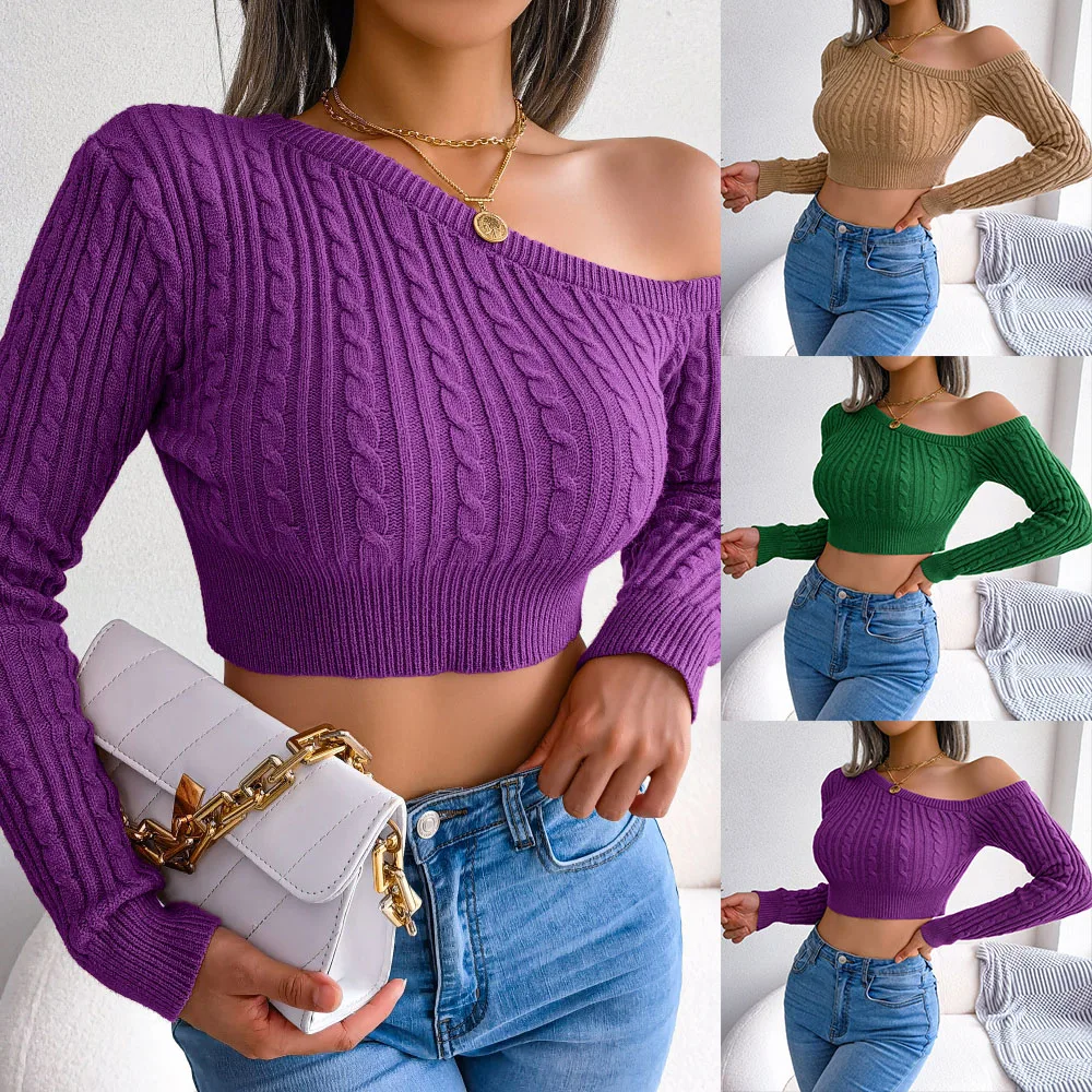 2022 New Women Autumn Winter Fashion Twist Off Shoulder Long Sleeve Cropped Knit Sweater For Ladies Fashion Solid Color Tops
2022 New Women Autumn Winter Fashion Twist Off Shoulder Long Sleeve Cropped Knit Sweater For Ladies Fashion Solid Color Tops