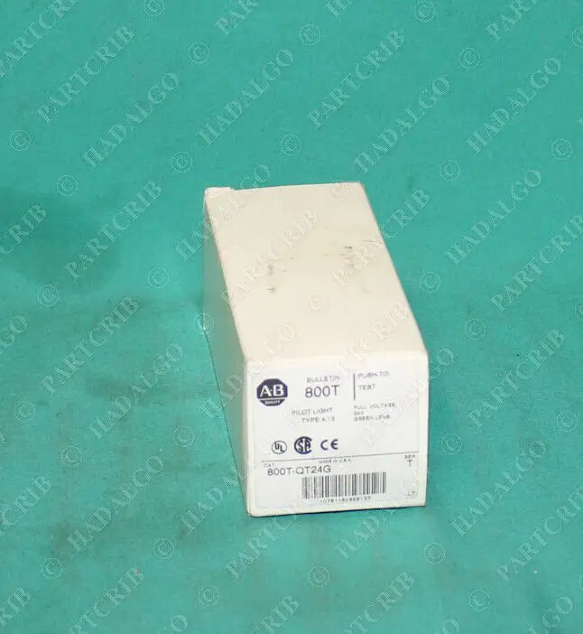 Allen Bradley, 800T-QT24G, Pilot Light Green Lens Push Button Switch
Allen Bradley, 800T-QT24G, Pilot Light Green Lens Push Button Switch