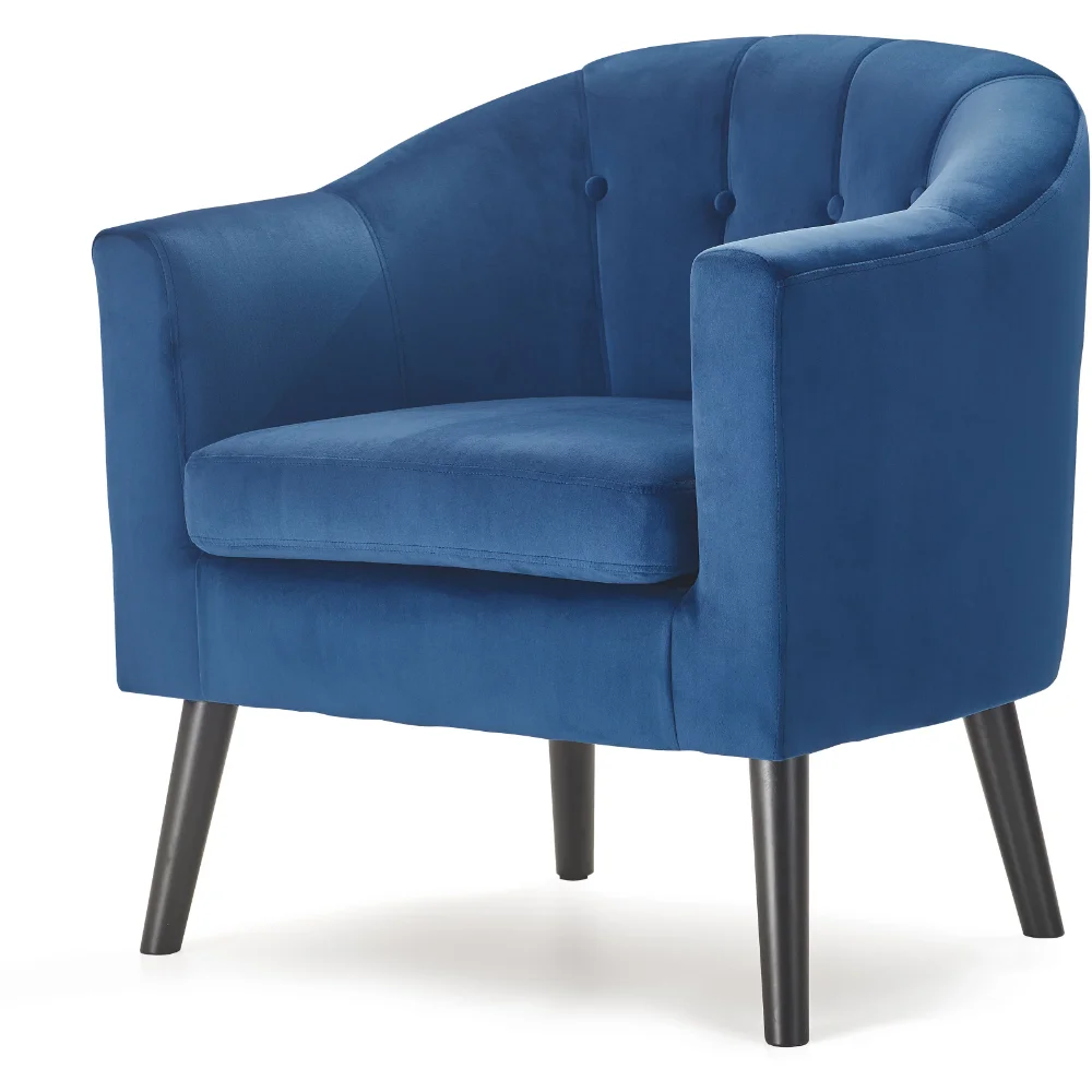 

Adore Decor Ivey Tufted Upholstered Barrel Accent Armchair, Blue