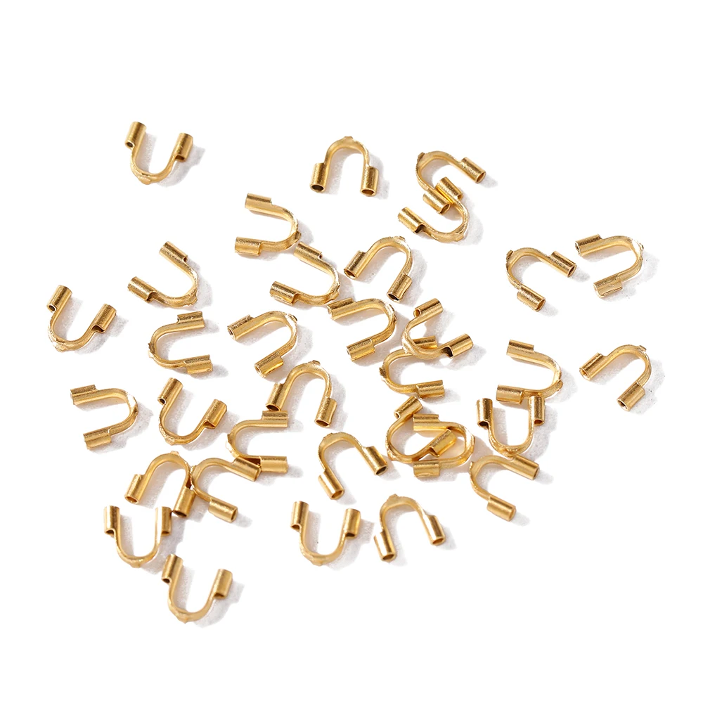 

10-30pcs Gold Color Stainless Steel U Shape Protectors Wire Guard Guardian Loops Clasps Fastener For DIY Jewelry Making Finding