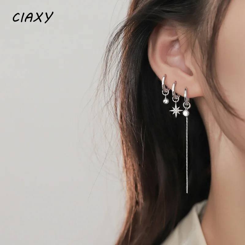 Женские серьги-кольца с кисточками CIAXY, серебристые асимметричные серьги с шариками и звездочками, роскошные индийские ювелирные украшения...
Женские серьги-кольца с кисточками CIAXY, серебристые асимметричные серьги с шариками и звездочками, роскошные индийские ювелирные украшения...