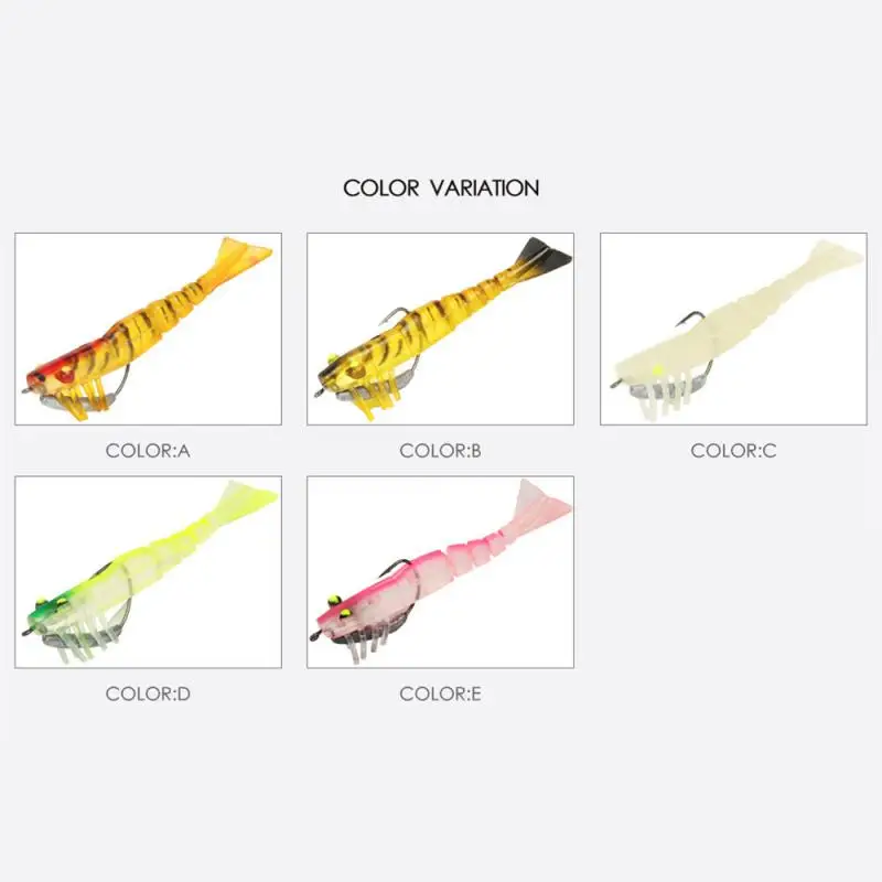 

Artificial Soft Plastic Shrimp Lure Jumping Jig 100mm 12g Camarao Prawn Lure Silicone Bait With Hook Sea Bass Fishing Lures