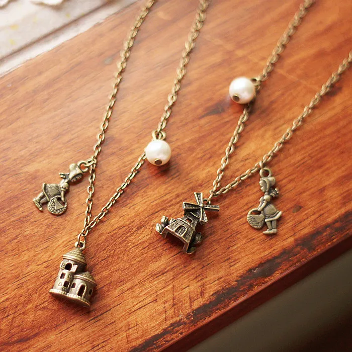 DEAR-LIFE Original Handmade Jewelry Vintage Necklace Petite Princess Castle Windmill Pendant Necklace Exquisite Accessories
DEAR-LIFE Original Handmade Jewelry Vintage Necklace Petite Princess Castle Windmill Pendant Necklace Exquisite Accessories