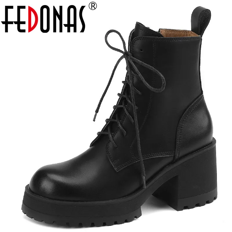 FEDONAS Office Ladies Casual Women Ankle Boots Autumn Winter Quality Genuine Leather Thick Heels Cross-Tied Platform Shoes Woman
FEDONAS Office Ladies Casual Women Ankle Boots Autumn Winter Quality Genuine Leather Thick Heels Cross-Tied Platform Shoes Woman