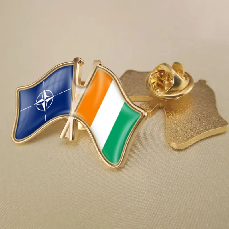 North Atlantic Treaty Organization NATO and Cote D'Ivoire Crossed Double Friendship Flags Lapel Pins Brooch Badges
North Atlantic Treaty Organization NATO and Cote D'Ivoire Crossed Double Friendship Flags Lapel Pins Brooch Badges