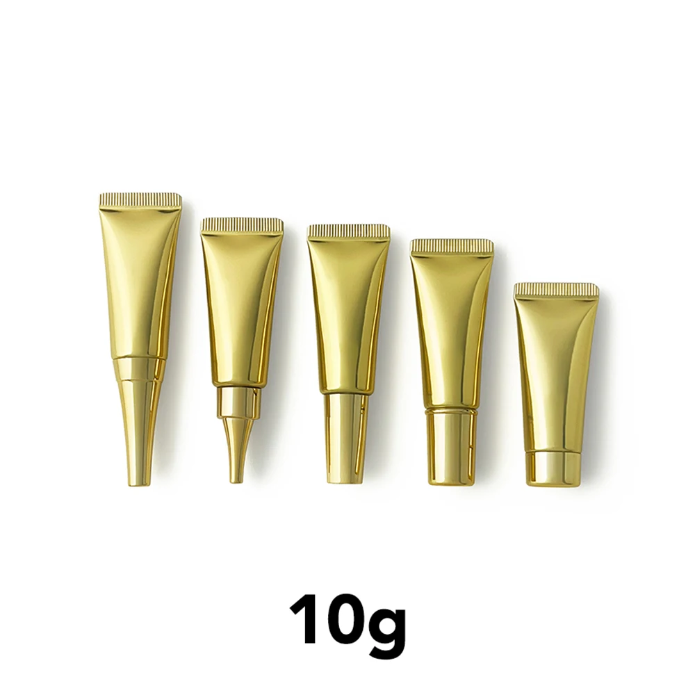 

Empty 10g Gold Plastic Squeeze Bottle Refillable Cosmetics Container 10ml Makeup Essence Eye Cream Lotion Soft Tube