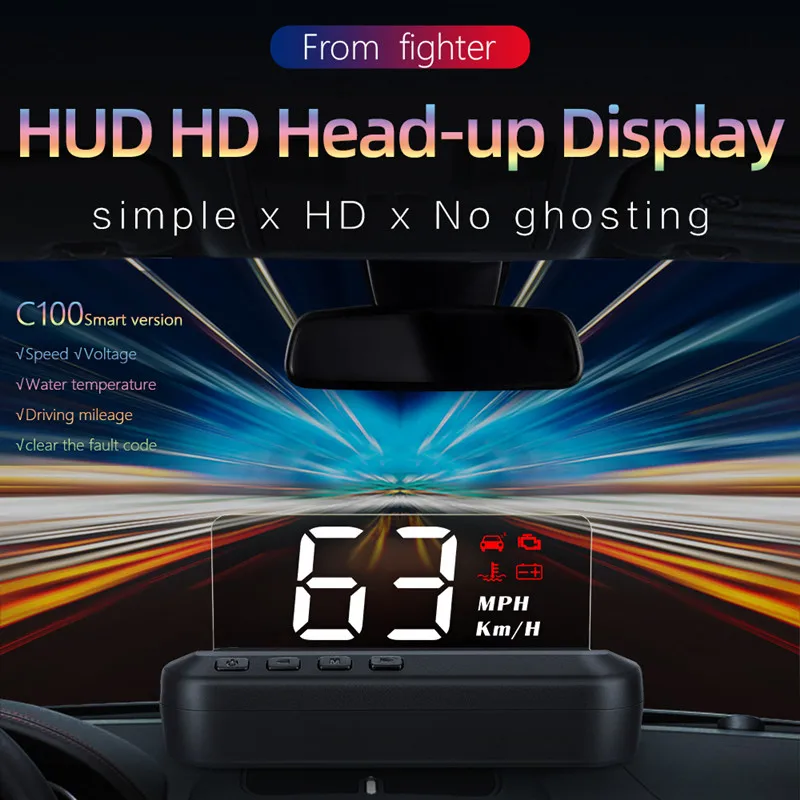 C100 OBD2 GPS Car Lighting Speed On Board HUD Projection Display Computer Car Electronic Accessories
C100 OBD2 GPS Car Lighting Speed On Board HUD Projection Display Computer Car Electronic Accessories