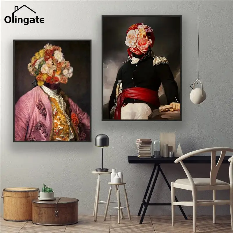 Flower Head Surreal Vintage Portrait Poster Eclectic Wall Art Picture Portrait Antique Man Portrait Canvas Painting Home Decor
Flower Head Surreal Vintage Portrait Poster Eclectic Wall Art Picture Portrait Antique Man Portrait Canvas Painting Home Decor