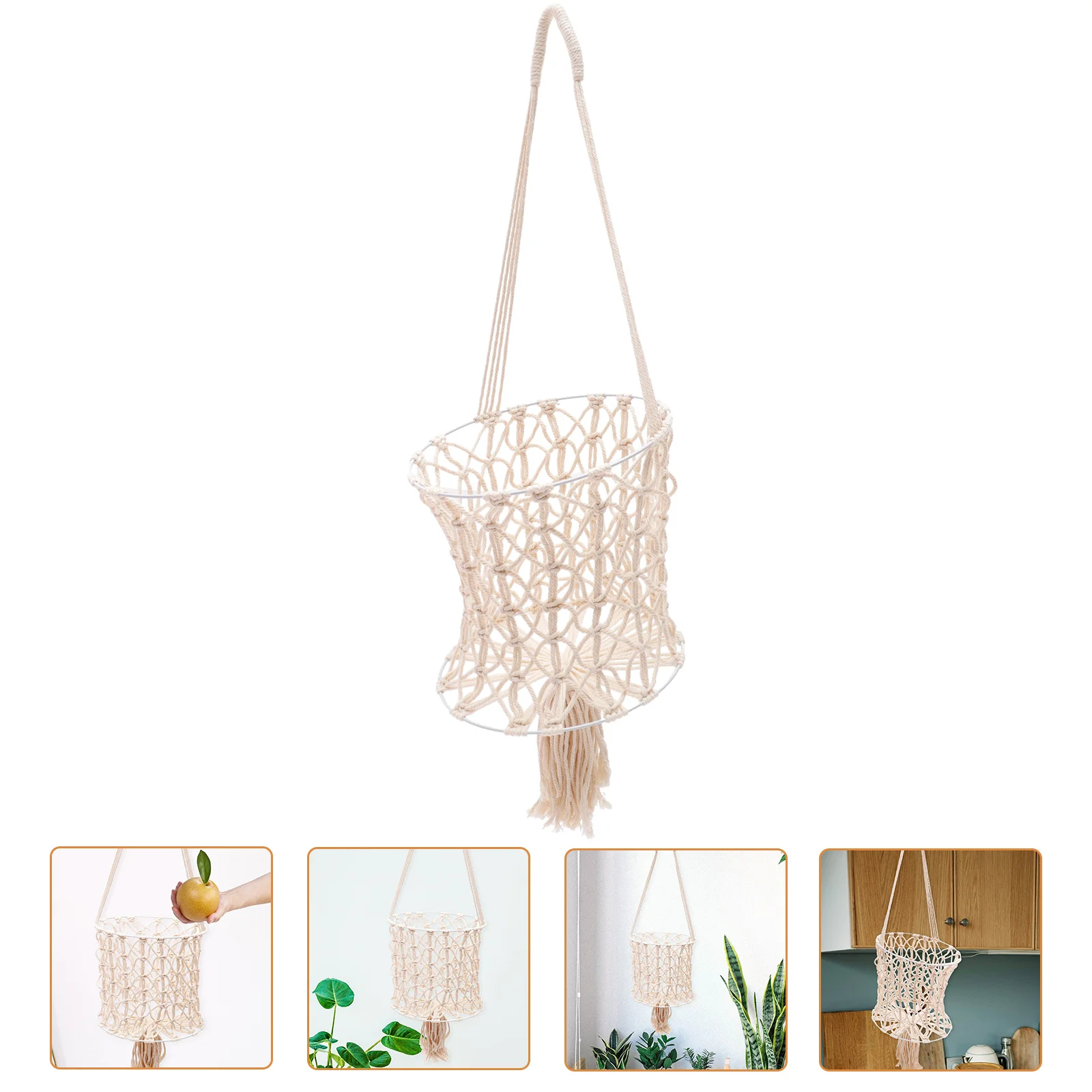 Basket Hanging Fruit Macrame Cotton Multi Decorative Vegetable Convenient Function Bohemia Kitchen Style Rope Made Hand Storage
Basket Hanging Fruit Macrame Cotton Multi Decorative Vegetable Convenient Function Bohemia Kitchen Style Rope Made Hand Storage