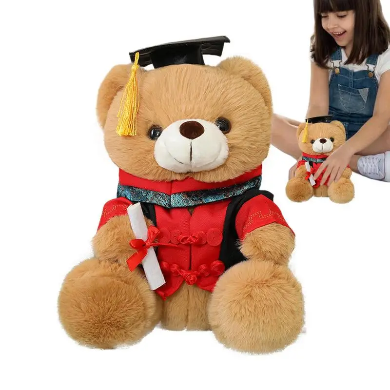 

Искусственная плюшевая игрушка с нарядом для выпускного, плюшевая кукла, подарки на выпускной для старшей школы, колледжа, университета