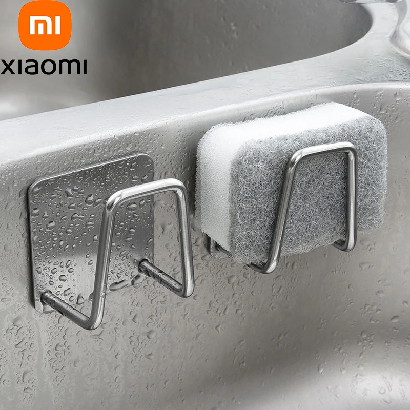 

Xiaomi Youpin Kitchen Stainless Steel Rack Kitchen Wall Hooks Accessories Storage Sink Sponges Holder Self Adhesive Drain Hook