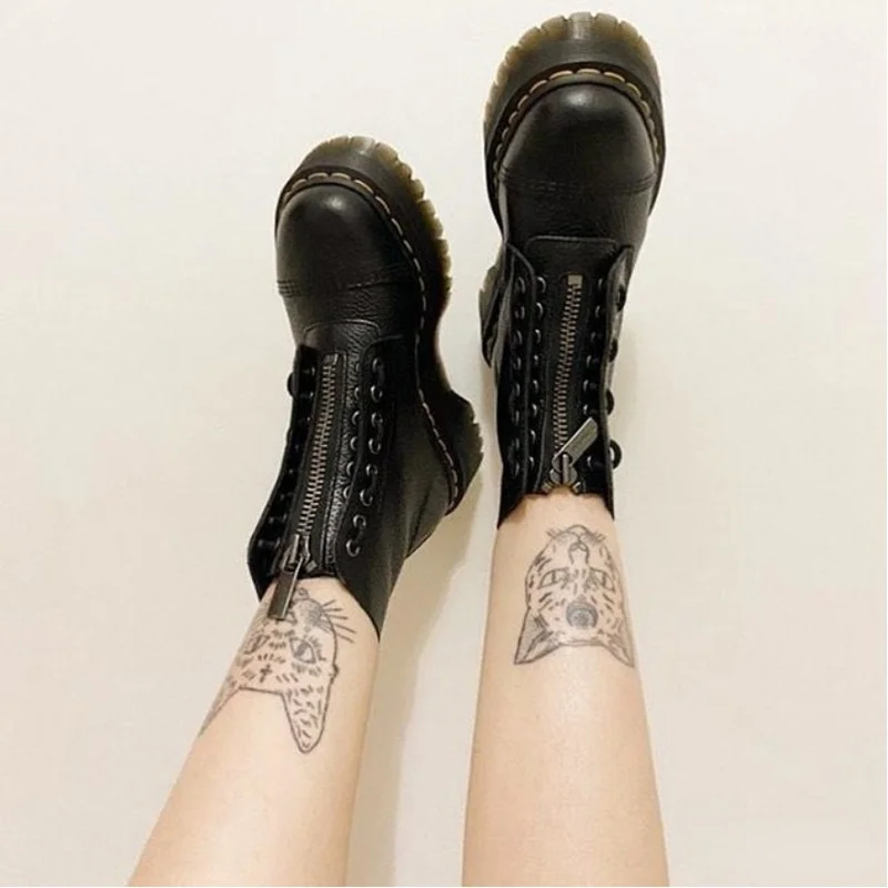 Genuine Leather Boots Women Winter Platform Martin Boots Ladies Plus Size Height Increasing Punk Shoes Thick-soled Zipper Boot
Genuine Leather Boots Women Winter Platform Martin Boots Ladies Plus Size Height Increasing Punk Shoes Thick-soled Zipper Boot