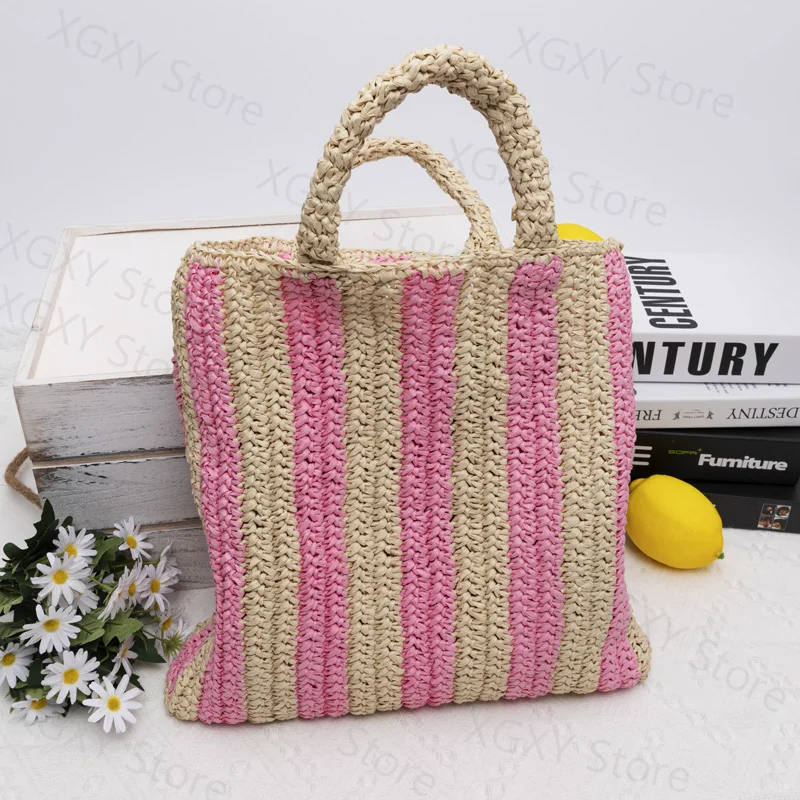 Brand Luxury Striped Straw Tote Bag Handmade Woven Women Handbags Braid Summer Beach Shoulder Bags Holiday Shopper Purse 2022
Brand Luxury Striped Straw Tote Bag Handmade Woven Women Handbags Braid Summer Beach Shoulder Bags Holiday Shopper Purse 2022