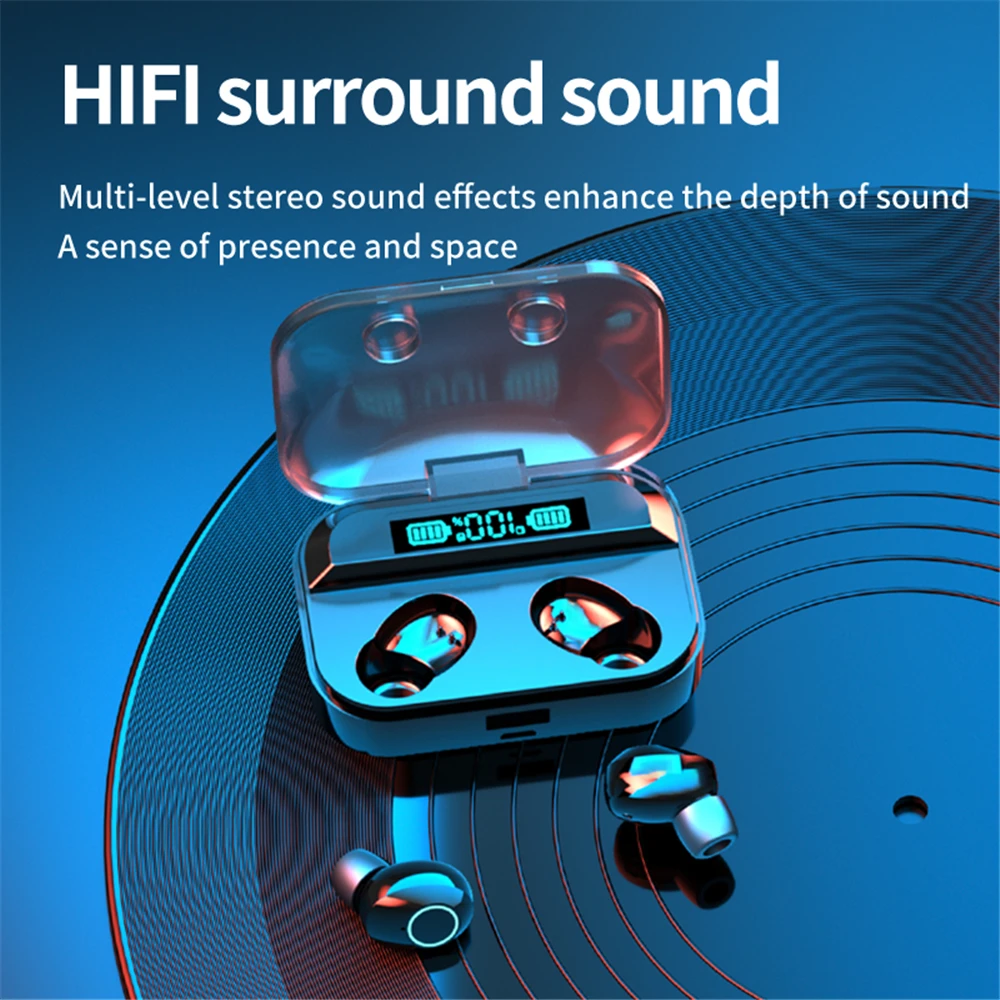 TG02 TWS Wireless Bluetooth-Compatible5.1 Earphones Stereo In-Ear Earbuds Noice Cancelling Headphone Touch Control Game Headset
TG02 TWS Wireless Bluetooth-Compatible5.1 Earphones Stereo In-Ear Earbuds Noice Cancelling Headphone Touch Control Game Headset