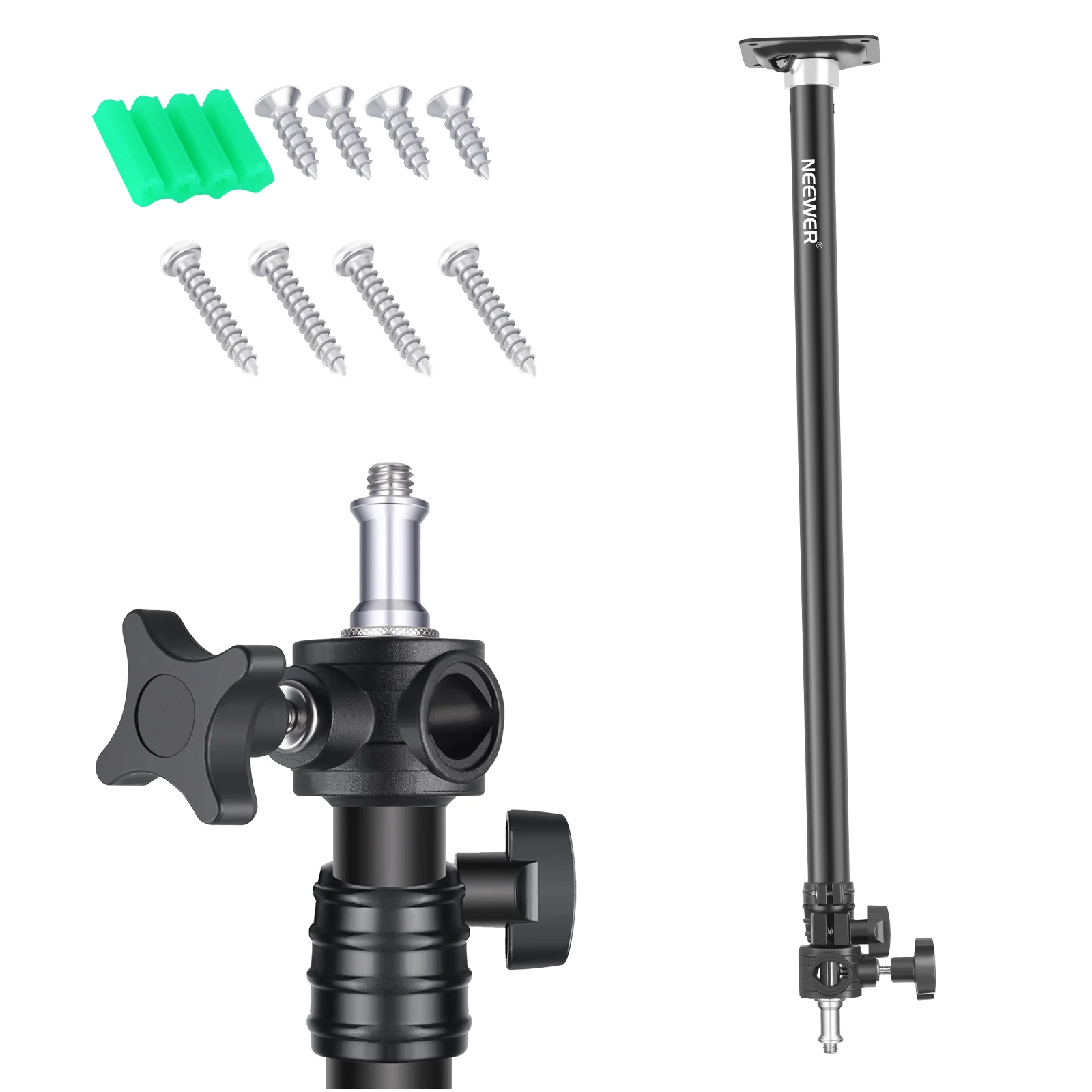 Neewer Wall Mounting Boom Arm 23.2-39.4 inches/59-100 CM Adjustable Length with Adapter for Photo Studio Video Light, Monolights
Neewer Wall Mounting Boom Arm 23.2-39.4 inches/59-100 CM Adjustable Length with Adapter for Photo Studio Video Light, Monolights