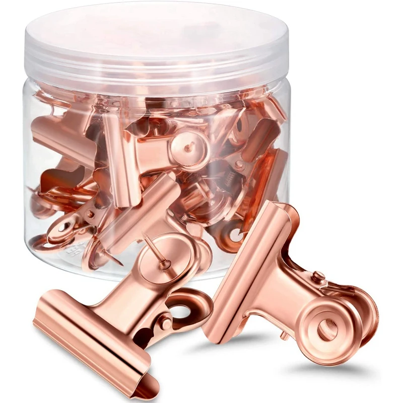 30Pcs Push Pins Clips With Thumb Tacks Set For School Artworks Projects On Cork Board Photos On Bulletin (Rose Gold)
30Pcs Push Pins Clips With Thumb Tacks Set For School Artworks Projects On Cork Board Photos On Bulletin (Rose Gold)