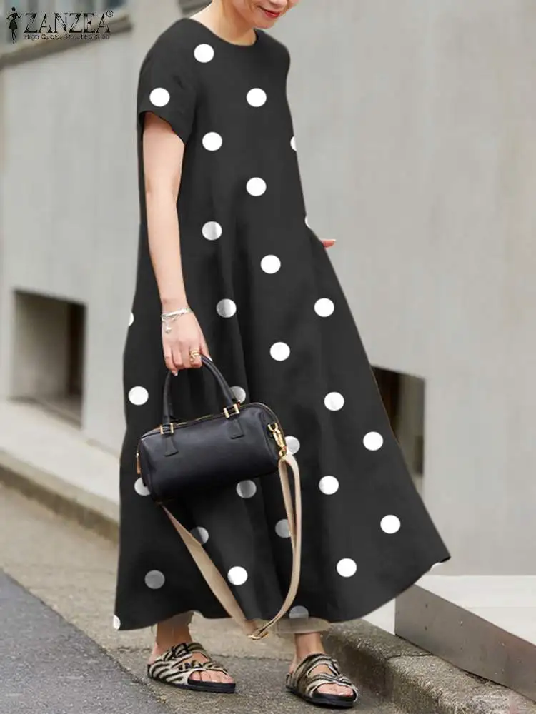 Винтажное платье в горошек ZANZEA 2022, летние женские богемные платья большого размера, Женский праздвечерние чный сарафан с коротким рукавом
Винтажное платье в горошек ZANZEA 2022, летние женские богемные платья большого размера, Женский праздвечерние чный сарафан с коротким рукавом