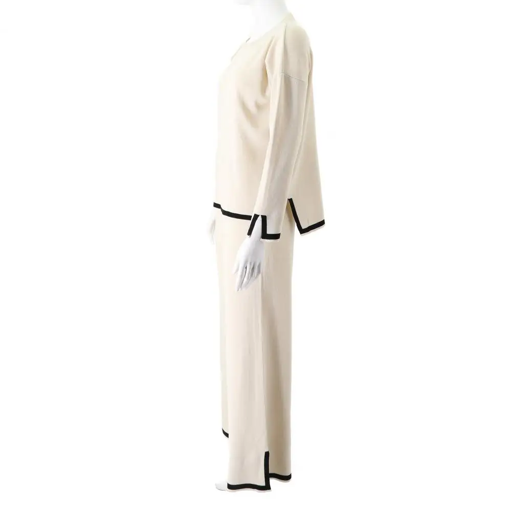 Long Sleeve Sweater Elastic Waist Trousers Set Chic Contrast Color Women's Winter Outfit O-neck Sweater Side Split Top Elastic
Long Sleeve Sweater Elastic Waist Trousers Set Chic Contrast Color Women's Winter Outfit O-neck Sweater Side Split Top Elastic